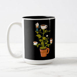 Caneca De Café Em Dois Tons Planta De Café