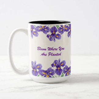 Caneca De Café Em Dois Tons Plantação Floral Puro