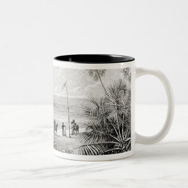 Caneca De Café Em Dois Tons Plantando a bandeira (Direita)