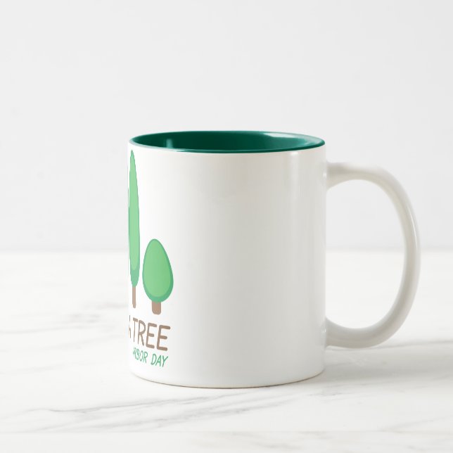 Caneca De Café Em Dois Tons Plante uma árvore - dia de mandril (Direita)