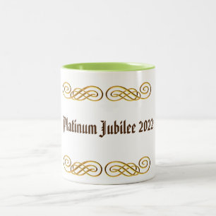 Caneca De Café Em Dois Tons Platinum Jubilee 2022 Dourado