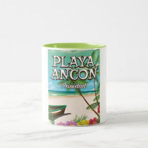 Caneca De Café Em Dois Tons Playa Ancón poster de viagens Trinidad