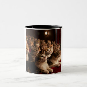 Caneca De Café Em Dois Tons Playful Theater Cat Coffee Mug