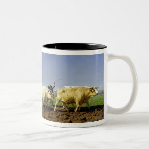 Caneca De Café Em Dois Tons Ploughing em Nivernais, 1849