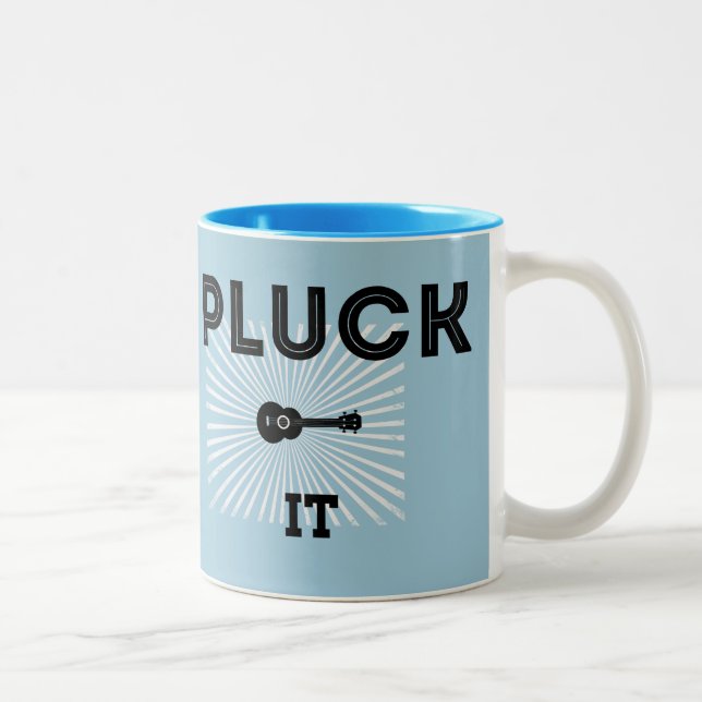 Caneca De Café Em Dois Tons Pluck It Ukulele Mug (Direita)