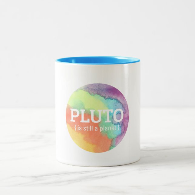 Caneca De Café Em Dois Tons "Plutão ainda é um planeta" Ilustração Mug (Centro)