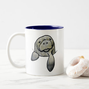 Caneca De Café Em Dois Tons Pocket Manatee KiniArt