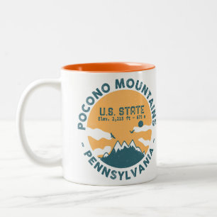 Caneca De Café Em Dois Tons Poconos Mounains Pensilvânia Hiking Sunset
