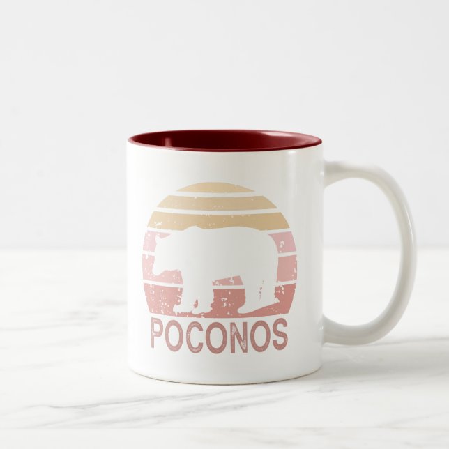 Caneca De Café Em Dois Tons Poconos - Urso Retroativo (Direita)