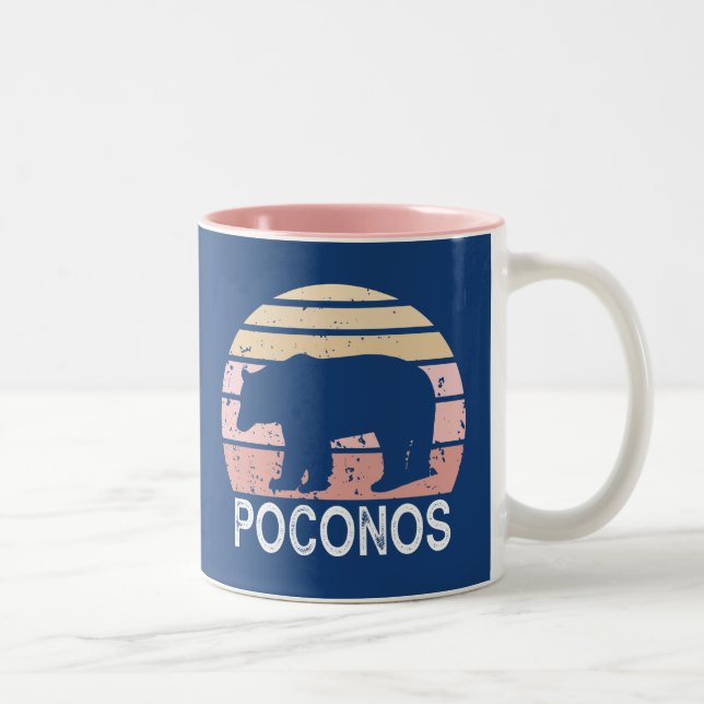 Caneca De Café Em Dois Tons Poconos - Urso Retroativo (Direita)