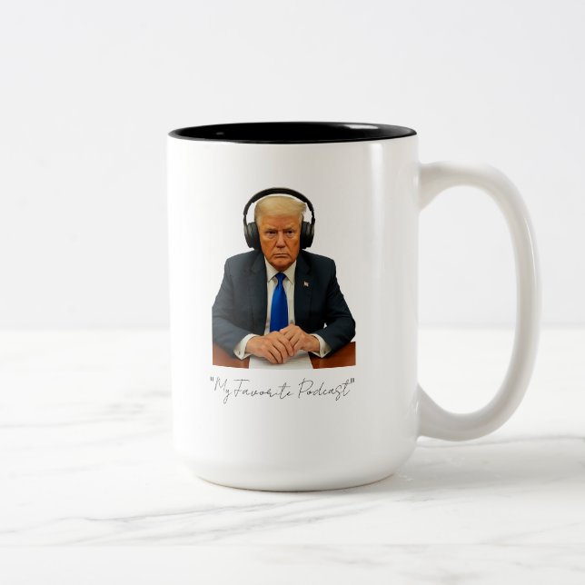 Caneca De Café Em Dois Tons Podcast favorito de Donny (Direita)