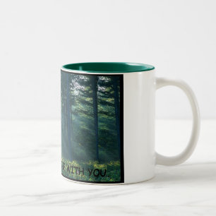 Caneca De Café Em Dois Tons pode a floresta ser com você - paródia