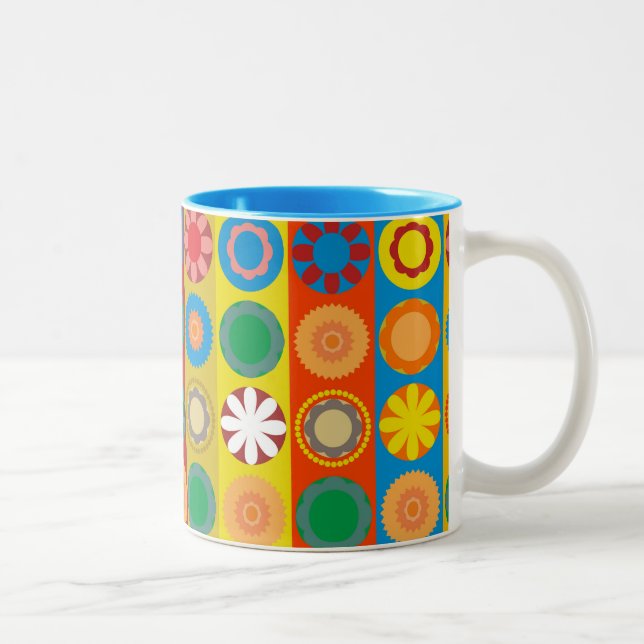 Caneca De Café Em Dois Tons Poder das Flores em Fileiras (Direita)