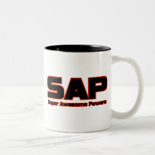 Caneca De Café Em Dois Tons Poderes Super Incríveis da SAP, Super-Herói Engraç