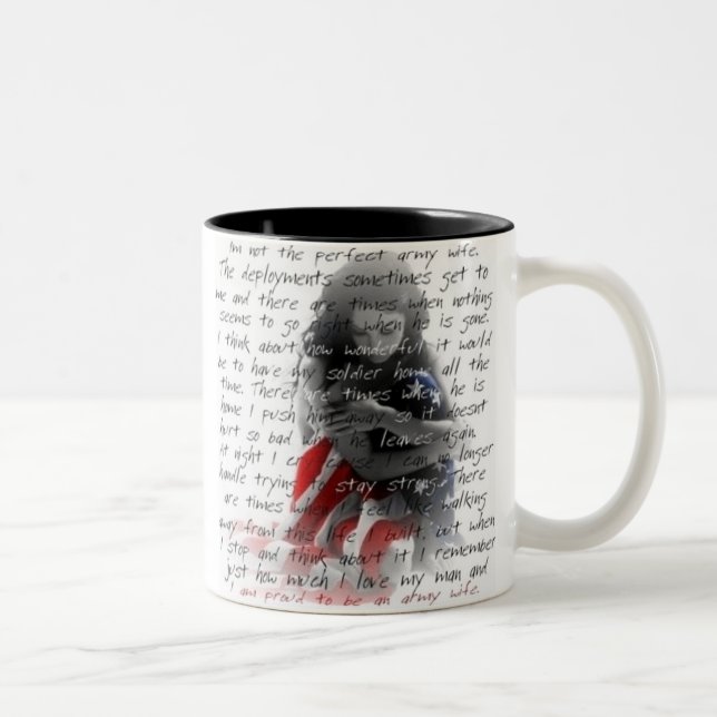 Caneca De Café Em Dois Tons Poema da esposa do exército (Direita)