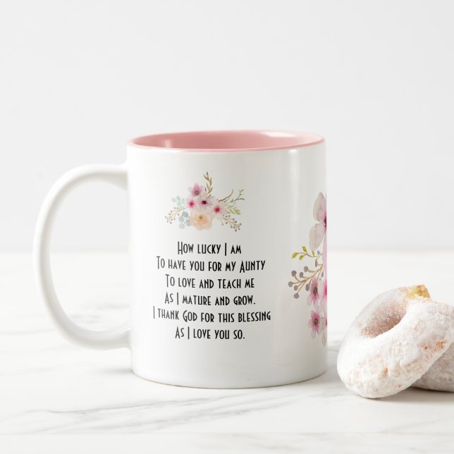 Caneca De Café Em Dois Tons POEMA DE MÚLTIPLOS DA MUNDA, Personalizado (Com Donut)