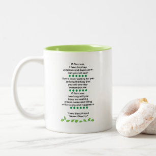 Caneca De Café Em Dois Tons Poesia de Sucesso Inspirador Motivacional