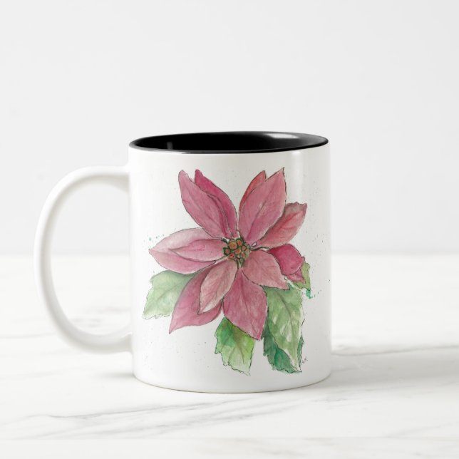 Caneca De Café Em Dois Tons poinsettia (Esquerda)