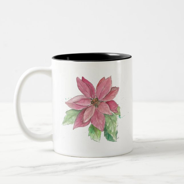 Caneca De Café Em Dois Tons poinsettia (Esquerda)