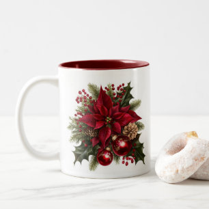 Caneca De Café Em Dois Tons Poinsettia Café Mug
