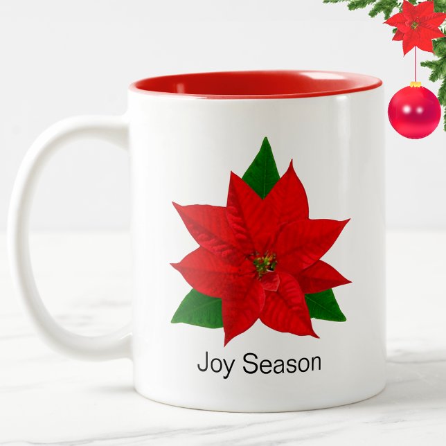 Caneca De Café Em Dois Tons Poinsettia Flower (Criador carregado)