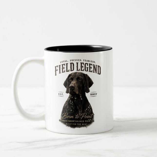 Caneca De Café Em Dois Tons Pointer Alemão de Pelo Curto (Esquerda)