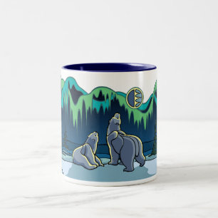 Caneca De Café Em Dois Tons Polar Bear Cup Tríbal Bear Mugs Bear Arte Urso Pre