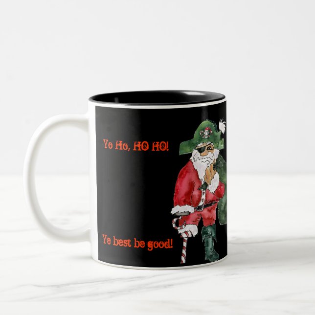 Caneca De Café Em Dois Tons Pole Norte Pirata Mug - Cptn. Crusty Kringle (Esquerda)
