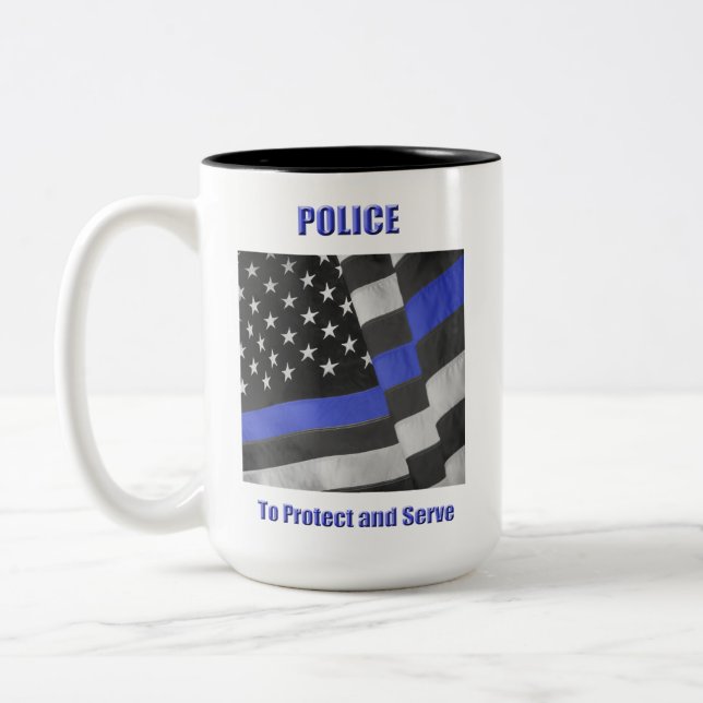 Caneca De Café Em Dois Tons Polícia (Esquerda)