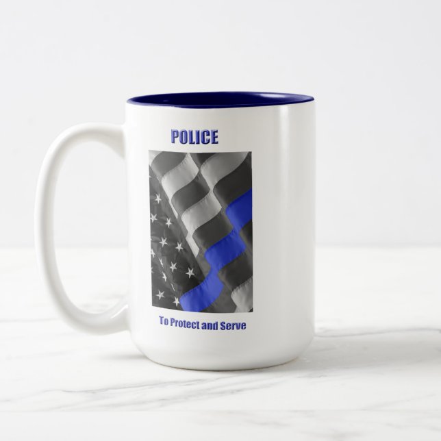 Caneca De Café Em Dois Tons Polícia (Esquerda)