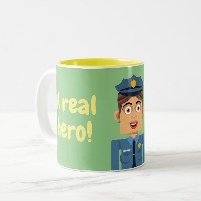 Caneca De Café Em Dois Tons Policia (Frente Esquerda)