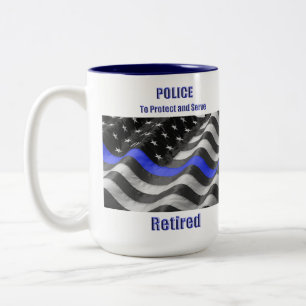 Caneca De Café Em Dois Tons Polícia aposentada