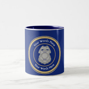 Caneca De Café Em Dois Tons Polícia Crachá Universal Shield Mug
