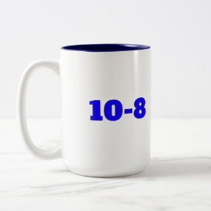 Caneca De Café Em Dois Tons Polícia de linha azul fina e Polícia 10-8