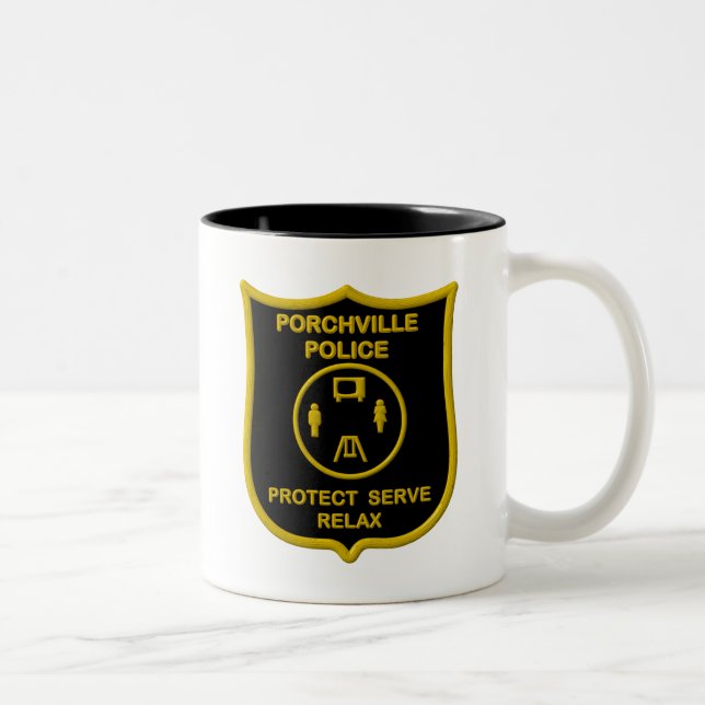 Caneca De Café Em Dois Tons Polícia de Porchville (Direita)