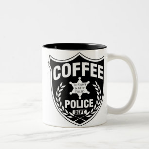 Caneca De Café Em Dois Tons Polícia do café