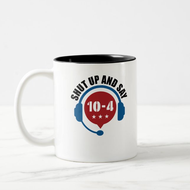 Caneca De Café Em Dois Tons Polícia Emergência Encerra e diz 10-4 (Esquerda)