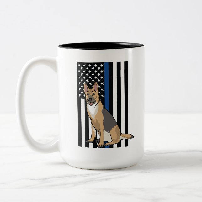 Caneca De Café Em Dois Tons Polícia K9 - Cão da Polícia (Esquerda)