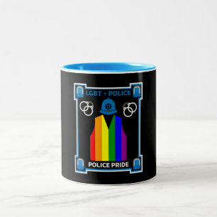 Caneca De Café Em Dois Tons Polícia LGBT+ Orgulho Gay