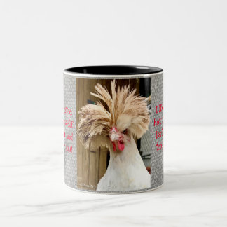Caneca De Café Em Dois Tons Polish Chicken with Attitude Two-Tone Mug, 11 oz