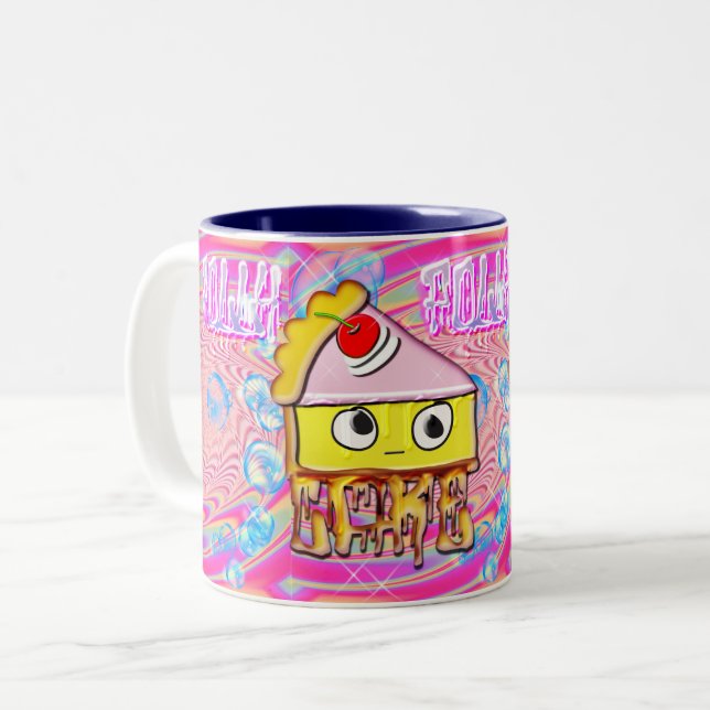 Caneca De Café Em Dois Tons Polly Cake - tortina - (Frente Esquerda)