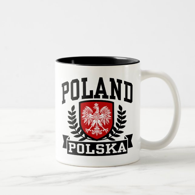 Caneca De Café Em Dois Tons Polônia Polska (Direita)
