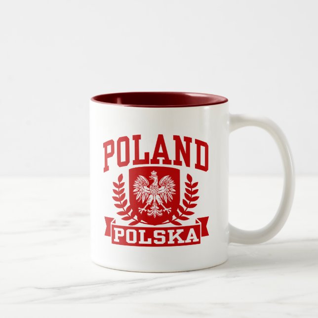 Caneca De Café Em Dois Tons Polônia Polska (Direita)