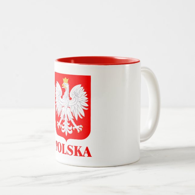 Caneca De Café Em Dois Tons Polska 2 (Frente Esquerda)