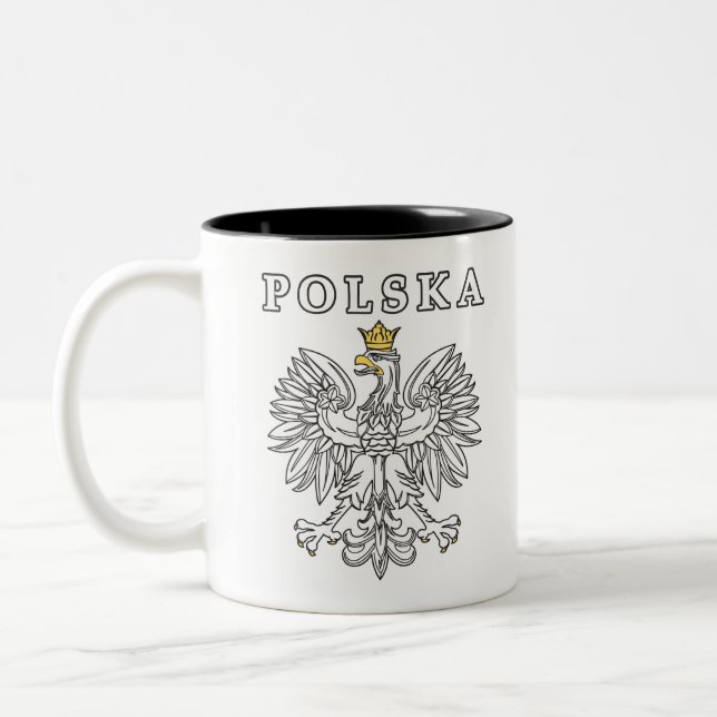 Caneca De Café Em Dois Tons Polska com Eagle polonês (Esquerda)