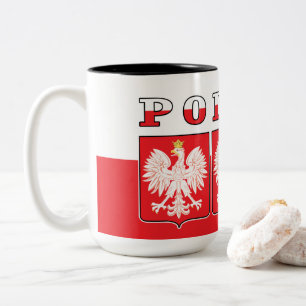 Caneca De Café Em Dois Tons Polska Eagle Flag Shields