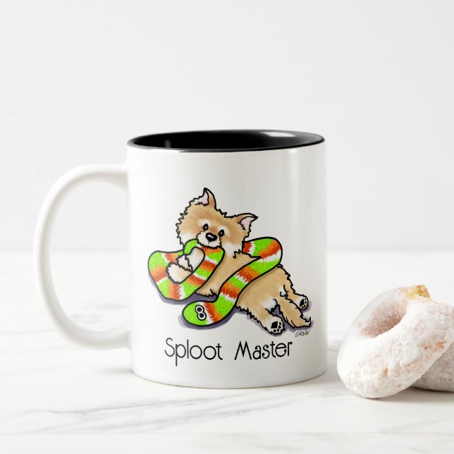 Caneca De Café Em Dois Tons Pom Mestre do KiniArt (Com Donut)