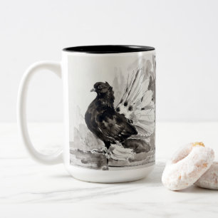 Caneca De Café Em Dois Tons Pomba Fantail Indiana Fêmea