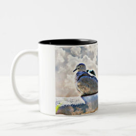 Caneca De Café Em Dois Tons Pombas no copo de café dos céus/caneca