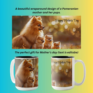 Caneca De Café Em Dois Tons Pomerânia dia de as mães